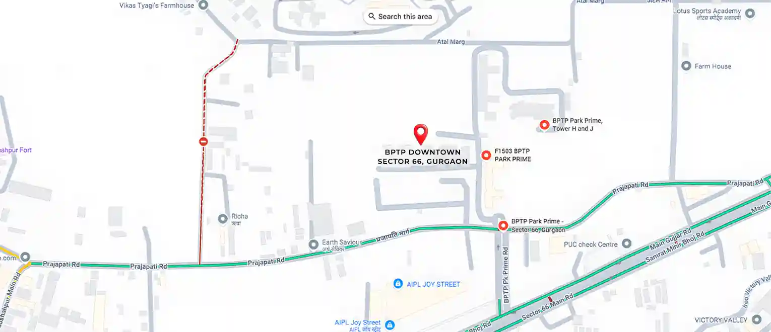 Bptp Downtown Location Map