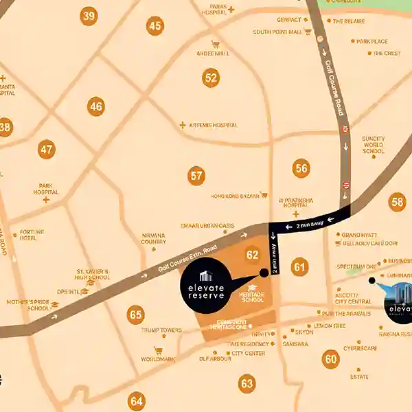 Elevate Reserve Location Sector 62 Gurgaon