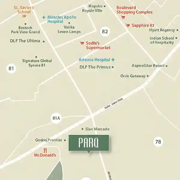 Parq Location Sector 80 Gurgaon