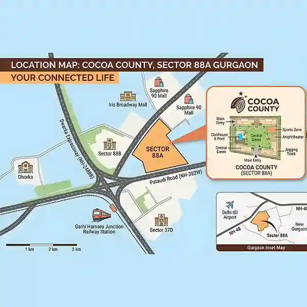 County Cocoa Location Sector 88a Gurgaon