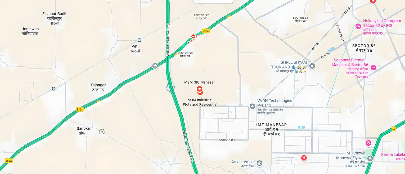 M3M GIC Manesar Location Map