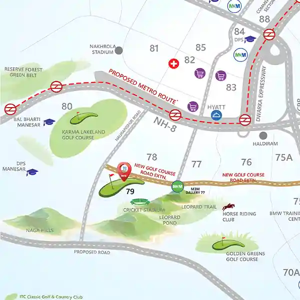 Golf Hills 79 Gurgaon Location