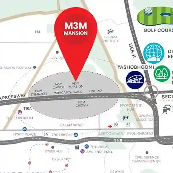 M3M Mansion Location Map