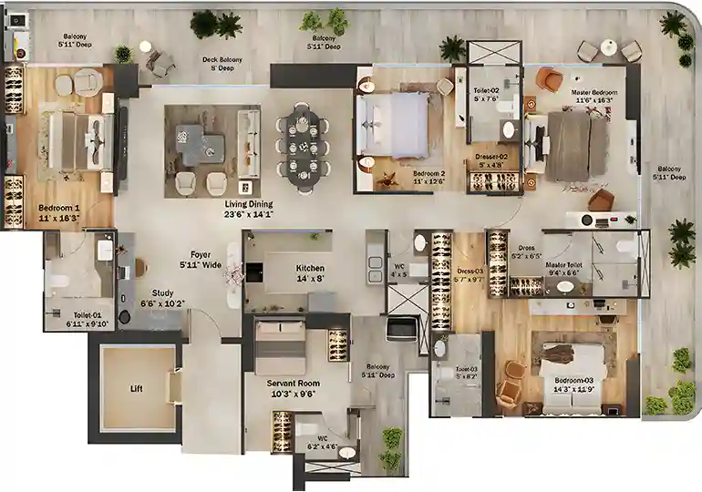 Trevoc Royal Residences address