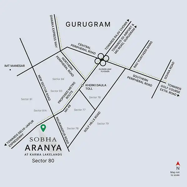 Sobha Aranya Location Map